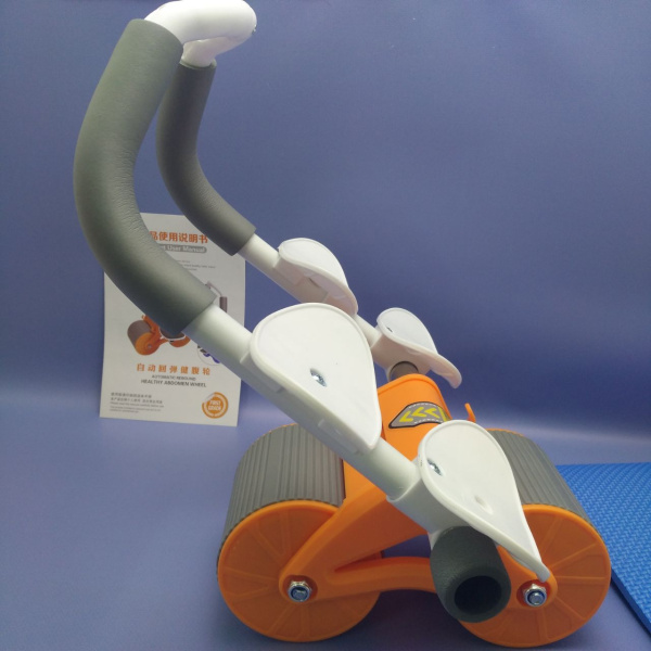 Тренажер роликовый для мышц живота и спины Automatic Rebound Healthy Abdomen Wheel / Колесо для брюшного пресса с таймером